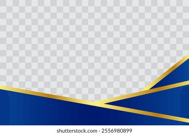 Luxury Blue Gold Footer with Transparant Background for Flyer, Banner, Infographic, Website, Ads Banner or Etc. High Quality Background Vector Illustration