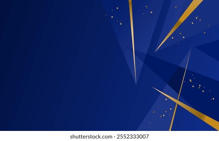 Luxury blue golden gradient geometric background template design for banner, cover, social media, card and etc.