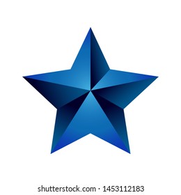 luxury blue gradient star logo isolated on white background