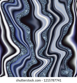 Luxury blue and gray vector marbling seamless pattern