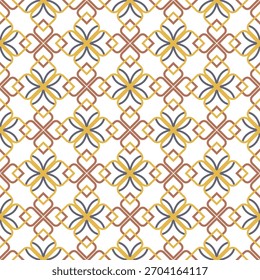  Luxuriöses, nahtloses Muster in Blau und Orange mit arabischen, türkischen und indischen Motiven. Ideal für Textilien, Tapeten, Stoffdrucke, Verpackungen und dekoratives Design.