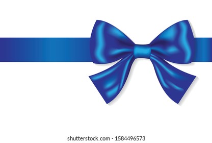 Luxury blue ribbon isolated on white background, New year and chrismas decoration, Gift box 