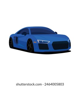 Luxury blue sports car illustration