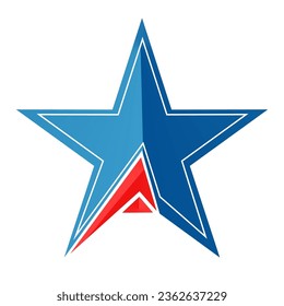 Luxury Blue Star Logo Design Template, Elegant Star Logo Design, Vector Abstract Star Logo, Icon Star
