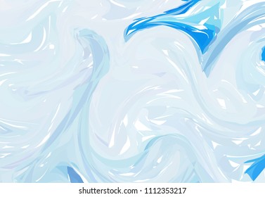 Luxury Blue White Marble Background with Swirls. Abstract Stone Patterned Texture. Trendy Template for Invitation, Party, Wedding, Banner, Cover, Poster.