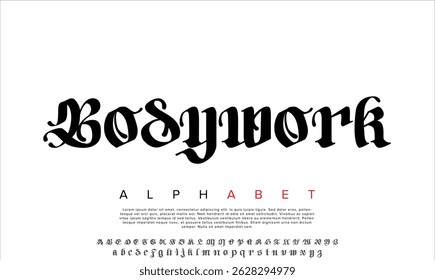 Luxury Bodywork DEMO Regular alphabet letters font for logo