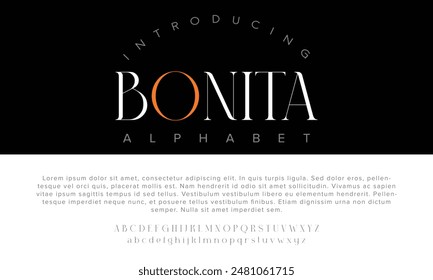 Luxury BONITA alphabet letters font for logo