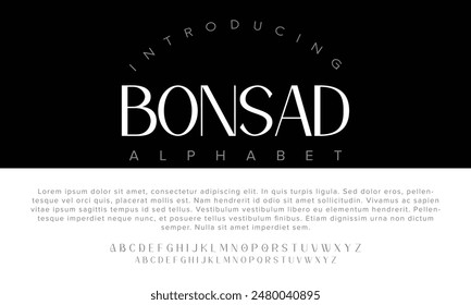 Luxury Bonsad alphabet letters font for logo