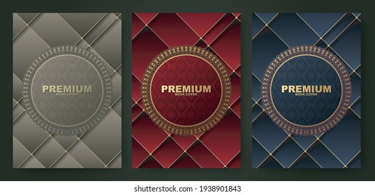 luxury border circle book cover design collection