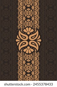 luxury Borders Vintage Batik Frames Design Elements Gold ornamental greeting wedding invitation template 