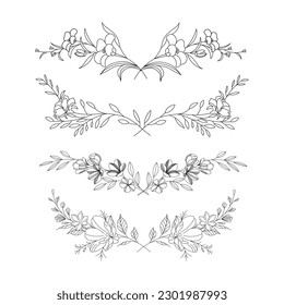 Luxury botanical gold wedding frame elements on white background. Set of circle shapes, glitters, eucalyptus leaves, leaf branches. Elegant foliage design for wedding, card, invitation, greeting