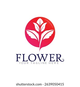 Luxury Botanical Logo Vector with Blooming Petals and Leaves