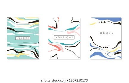 Luxury Boutique Card Original Design Set, Banner, Brochure, Flyer, Invitation Template, Business Identity Style Vector Illustration