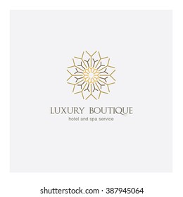 Luxury Boutique hotel and spa logo. Vector Logo template.