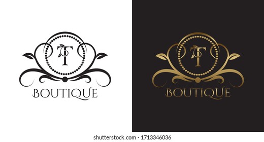 Luxury Boutique Logo Letter T Template Vector Circle for Restaurant, Royalty, Boutique, Cafe, Hotel, Heraldic, Jewelry, Fashion and other brand identity vector illustration 