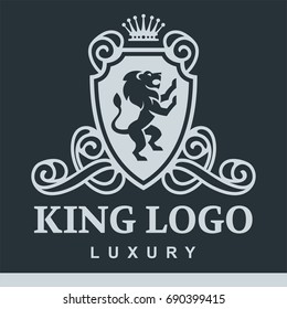 Luxury Boutique Royal Crest High Quality Vintage Product Heraldry Logo Collection Brand Identity Vector Illustration.