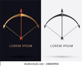 Luxury Bow And Arrow, Logo, Symbol, Icon, Graphic, Vector.