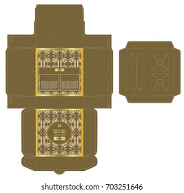 Luxury box design for a set of skin care products with die cut tray template for cosmetic containers. Illustration vector