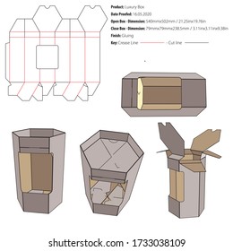 Planilla de diseño de empaquetado de caja de lujo corte de molde de pegado - vector