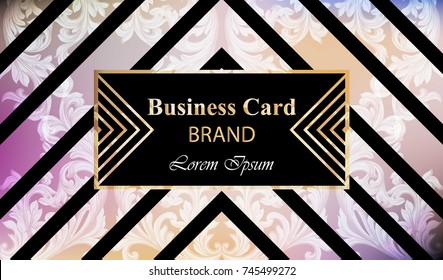 Luxury brand card with rich ornament Vector. Abstract background design illustration. Place for texts