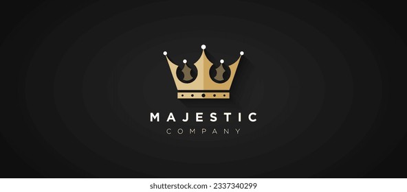 Luxury brand Crown Logo Royal King Queen Logo design vector template.  
Premium concept icon on dark background.