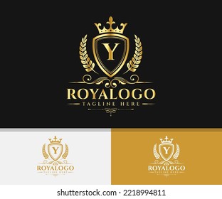 Luxury Brand Elegant Royal Logo. Royal Letter Y Logo Template.