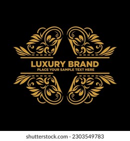 Luxury Brand Gold Floral Design Vector