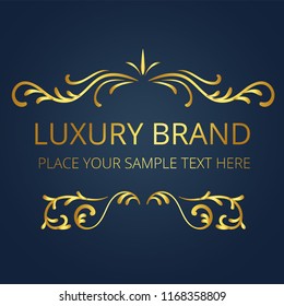 Luxury Brand Gold Text Template Vine Design Vector Image
