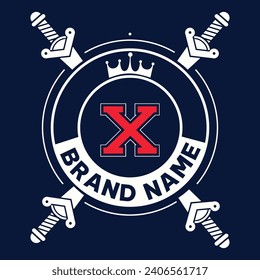 Luxury brand letter X logo with crown.