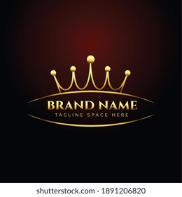 luxury brand logo concept with golden crown