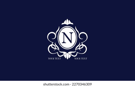Logotipo de marca de lujo con letra N. Concepto de vectores de diseño monograma premium para negocios, hotel, servicios de boda, boutique, joyería y otras marcas.