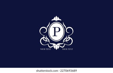 Luxury brand logo with letter P. Vector concept monogram premium design for business, hotel, wedding services, boutique, jewelry and other brands.