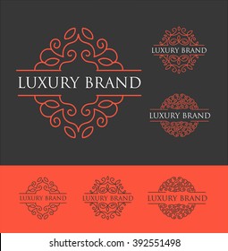 Luxury Brand Logo. Simple and elegant floral design logo Elegant linear luxury vector logo design