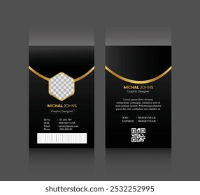 Luxury branding access card office collage and any place personal use admit card template