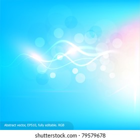 Luxury bright abstract greeting card. Vector summer sky background with sun shine for design. Eps10.
