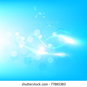 Luxury bright blue abstract greeting card. Vector summer sky background for design. Eps10.