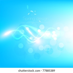 Luxury bright blue abstract greeting card. Vector summer sky background for design. Eps10.