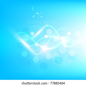 Luxury bright blue abstract greeting card. Vector summer sky background for design. Eps10.