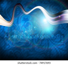 Tarjeta de felicitación de primavera brillante de lujo. Vector. Con ornamento sin fisuras. 10.
