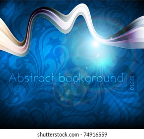 Luxury bright spring and summer greeting card. Vector. With seamless ornament. eps 10.