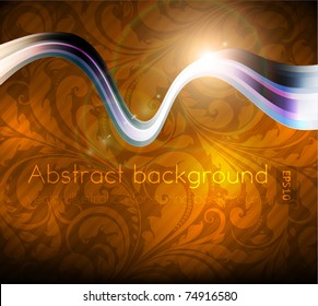 Luxury bright spring and summer greeting card. Vector. With seamless ornament. eps 10.