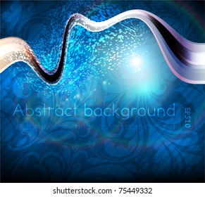 Luxury bright spring or summer greeting card. Vector. With seamless ornament. eps 10.