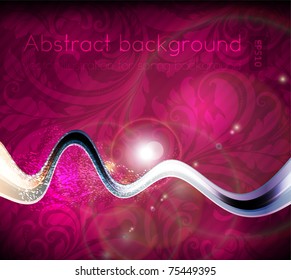 Luxury bright spring or summer greeting card. Vector. With seamless ornament. eps 10.