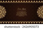 luxury brown background, with gold mandala
