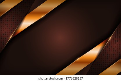 Luxury brown background with golden lines combination.