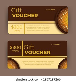 Luxury brown badge and labels, voucher card