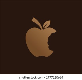 luxuriös-brauner bitter Apfelsinen-Logo-Design-Vorlage auf dunkelbraunem Hintergrund