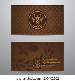 Luxury brown business card template vector