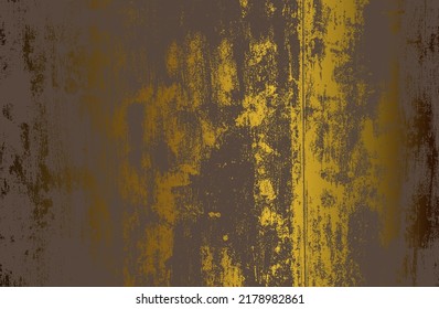 Luxury brown, golden, gold metal gradient background with distressed cracked concrete texture. Vector illustration