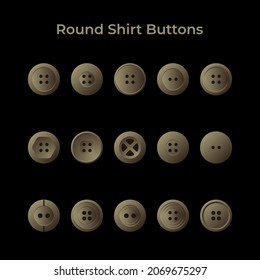 Luxury Brown Gradient Square Shirt Button For Fashion Vector Graphic Template EPS 10